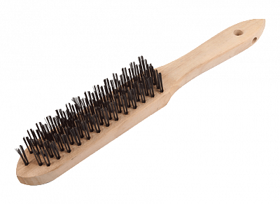 Щетка 6-рядная металлическая с деревянной ручкой
