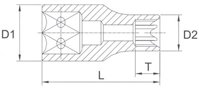 Головка торцевая 1/4" E10