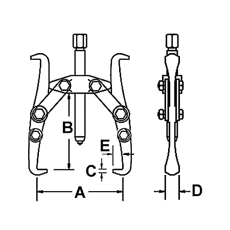 Съемник с двумя захватами 75мм