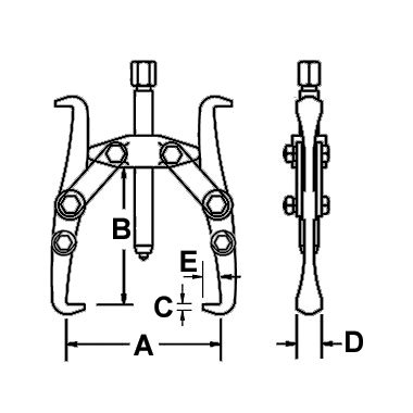Съемник с тремя поворотными захватами проф. CrV 3"