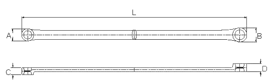 Ключ накидной удлиненный 13х15мм