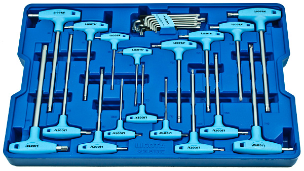 Набор ключей Т-образных шестигранных и торкс, с пластиковой рукояткой, 26пр., в ложементе