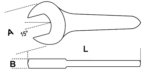 Ключ рожковый односторонний 105 мм