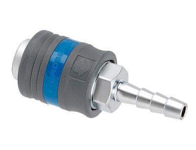 Разъем "мама" быстросъемный - елочка диам. 8 мм, с пластиковой муфтой