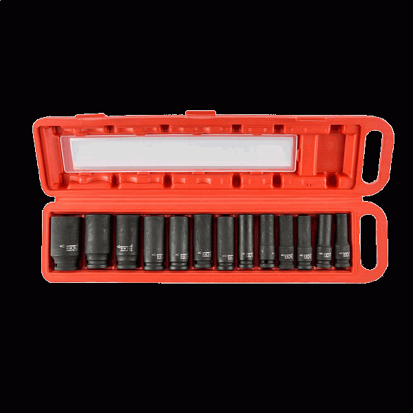 Набор ударных головок глубоких 78 мм 1/2" 13пр. 10-32 мм в пластиковом кейсе