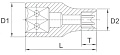 Головка торцевая 1/4" E8