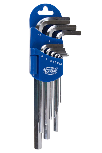 Набор шестигранников угловых длинных 9пр. 1,5-10мм