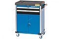 Тележка инструментальная, 2 выдвижных ящика, 2 полки с дверцами