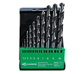 Набор сверл спиральных по металлу 1.0-10.0, шаг 1 мм, DIN 338, HSS-G, 10 предметов