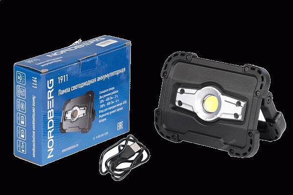 Лампа светодиодная, стационарная, аккумуляторная, 10 В