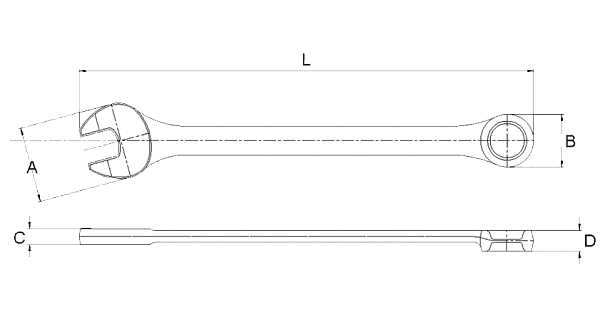 Ключ комбинированный трещоточный 14 мм